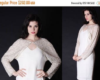 FLASH SALE - Vintage Wedding Dress - Beaded Wedding Dress - Lace Wedding Dress - Short Wedding Dress - 2692
