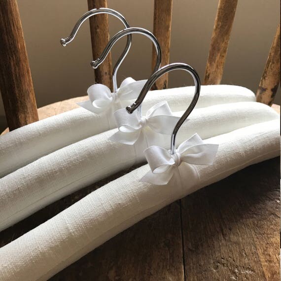 Baby Hangers Padded Hangers White Linen Hangers Linen Baby