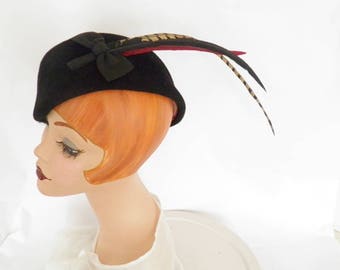 Garrison Hat w/Brim in Rust & Rum Stripe - The 