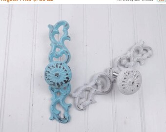 ON SALE Shabby Chic Drawer Pull / Decorative Pull / French Country / Cast Iron Drawer Knob