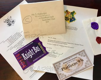 Deluxe Personalized Acceptance Letter, Harry Potter Letter, School of Witchcraft and Wizardry