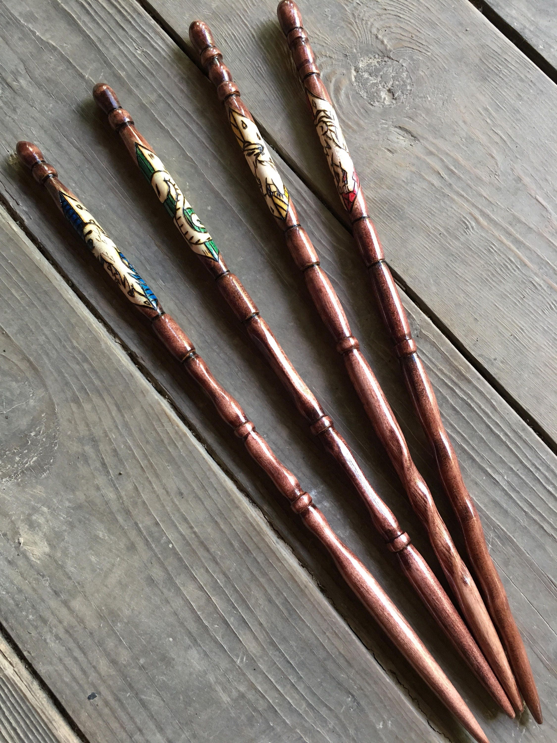 Magic Wand with Hogwarts House Crest