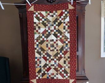 Country Quilt, Scrappy Table Runner, Jacob's Ladder Runner 0603-01