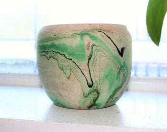 Vintage Nemadji Pottery Vase Swirl Pottery