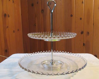 Two Tier Candlewick Hors d'oeuvres Tray