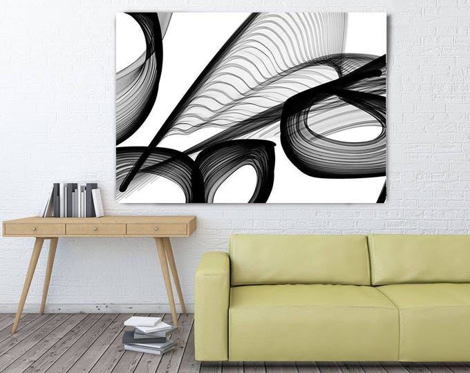 Abstract Black and White 22-21-27. Contemporary Unique Abstract Wall Decor, Large Contemporary Canvas Art Print up to 72" by Irena Orlov