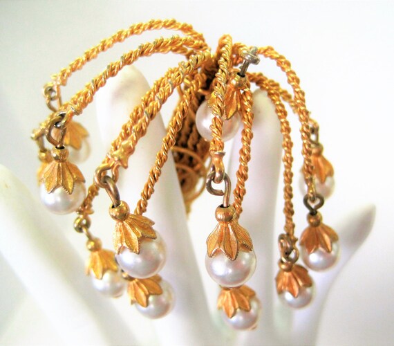 Hobe Pearl Brooch - Weeping Willow - Tree Style - Vintage 60's Dangling Pin