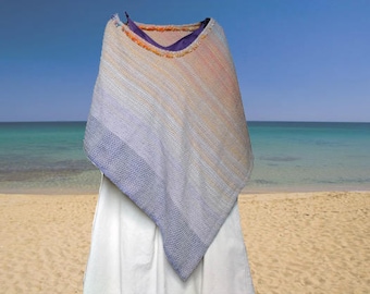Poncho Multicolor. Handwoven. 100% cotton. Summer Wrap. Trendy poncho. Accessory. OOAK