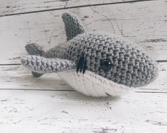 Sasha the Shark, Crochet Shark Stuffed Animal, Shark Amigurumi, Plush Animal, MADE to ORDER