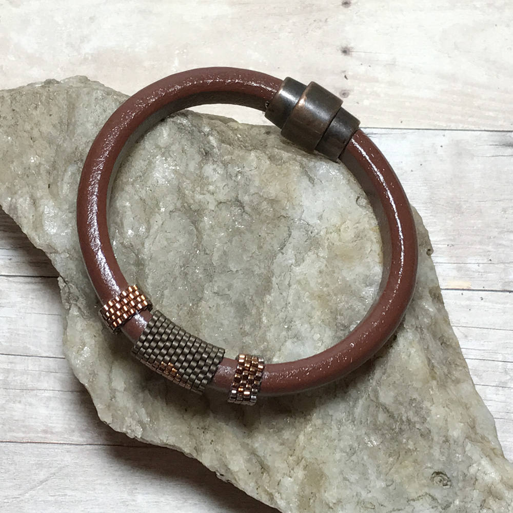 Unisex Bracelet Leather Bracelet Mens Brown Bracelet Licorice