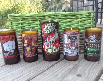 Upcycled Beer Bottle Candles