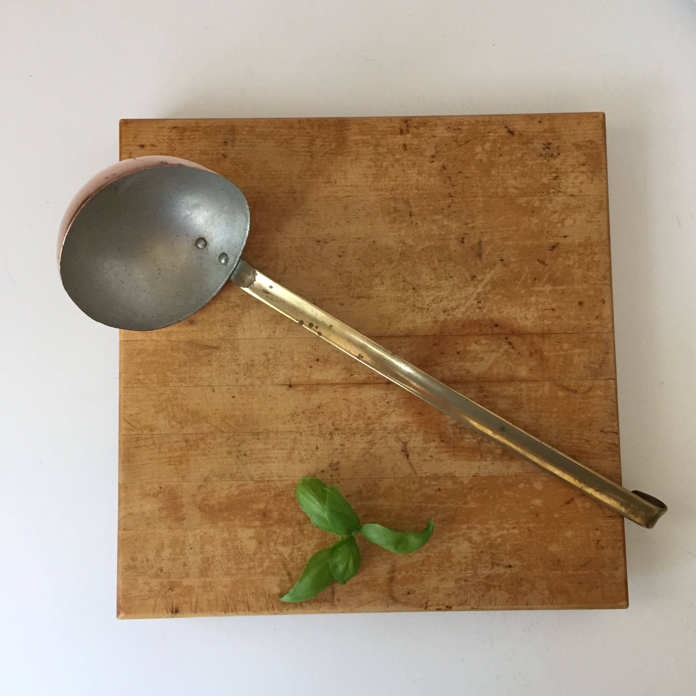 Copper and Brass Ladle Vintage Soup Ladle Copper on Tin