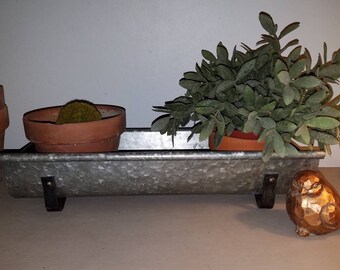 Galvanized Metal Chicken Feeder Planter Farm Table