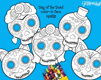 The Day Of The Dead Coloring Masks 10