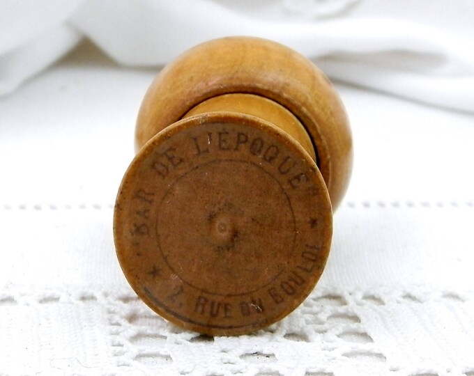 Antique French Champagne Wooden Cork Die Shaker with 3 Bone Dice Inscribed "Bar de L'Epoque" on the Base, Barware Collectable, Cork Box Antique French Champagne Wooden Cork Die Shaker with 3 Bone Dice Inscribed "Bar de L'Epoque" on the Base, Barware Collectable, Cork Box