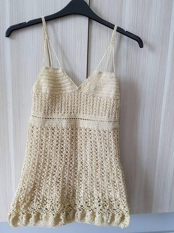 Items similar to Crochet mini sexy dress made to order Free shipping ...