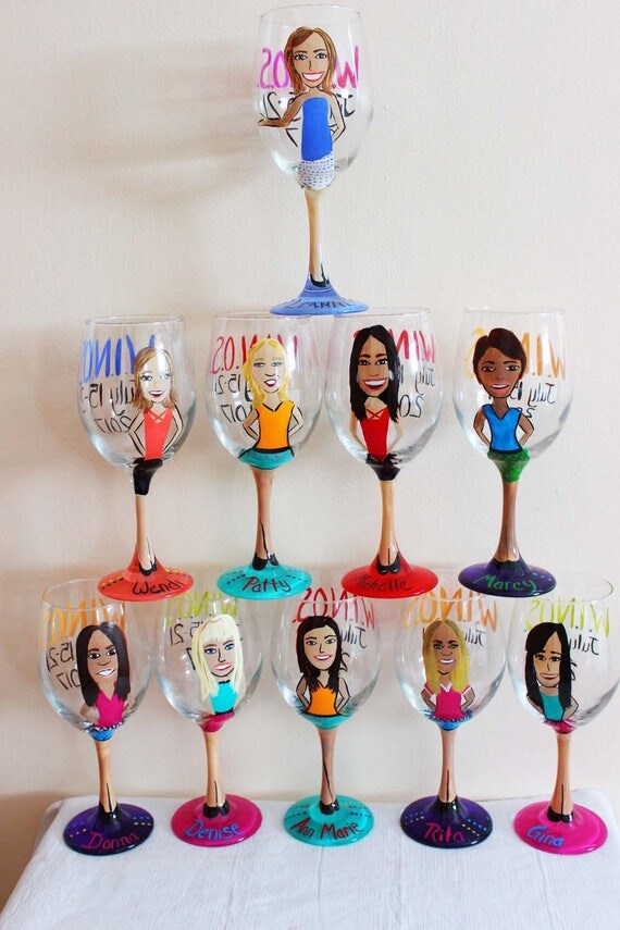 Bitmoji Custom Wine Glasses Create your own Character wine