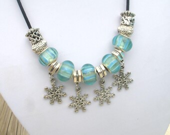 Necklace creation INGRID blue glass beads