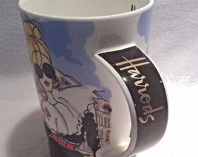 Harrods Department Store Fine Bone China Coffee Or Tea Mug, Blond Woman, Gift For Her, Gift For Christmas