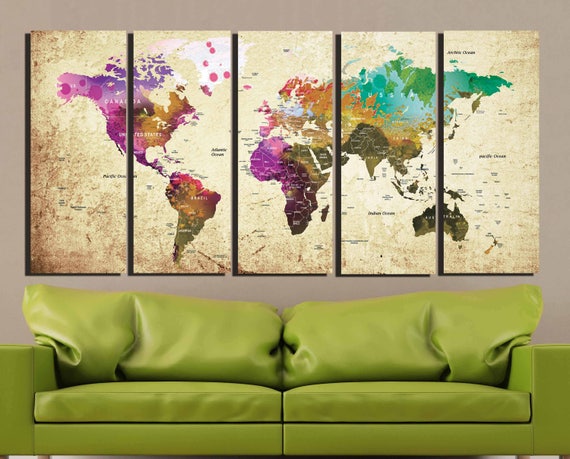 World MapLarge World MapWorld Map Wall ArtTravel MapWorld