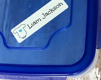 80 Dishwasher Safe Name Labels, Waterproof Stickers, Kids Labels, Permanent Waterproof Labels, Durable Daycare Stickers, Stick On Labels