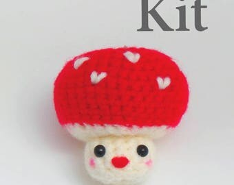 DIY KIT - Amigurumi Red Mushroom Buddies
