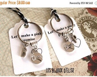 Summer Sale Set of 2 Pinky Promise with Initial Keychains His and Hers Couple Keychains Friendship Keychains Valentine'S Keychains - PI02