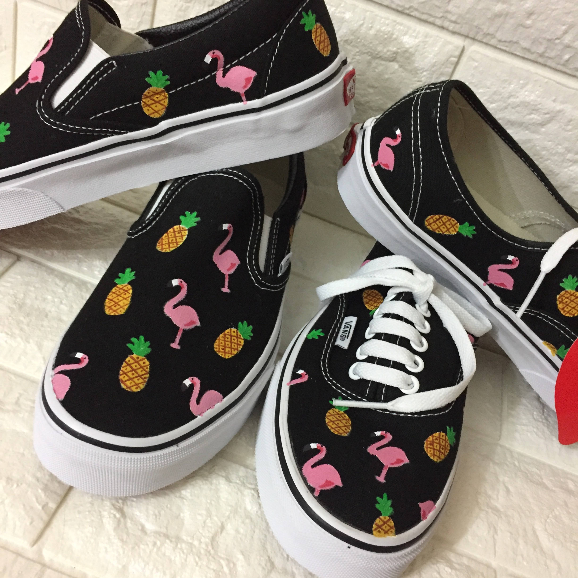 Pineapple & Flamingo Vans. Flamingo Shoes. Flamingo Toms.