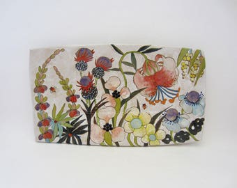 Flowers & Pigment Large Rectangular Tray