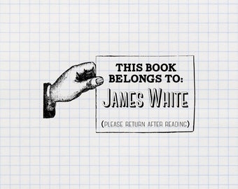 Book Stamp, Library Stamp, Custom Stamp, Personalized Stamp, Rubber Stamp, Self Inking Stamp - CN717