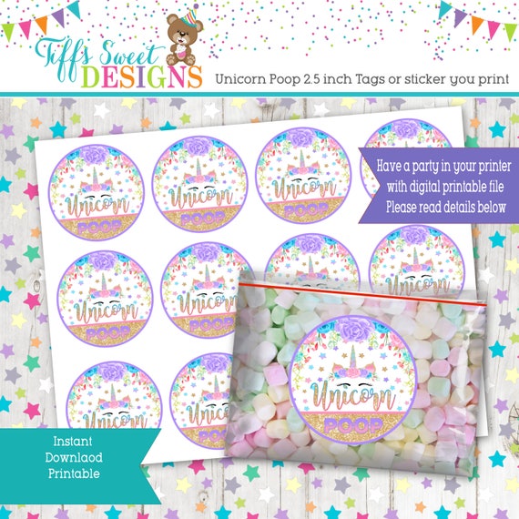 unicorn poop labels unicorn birthday party unicorn poop