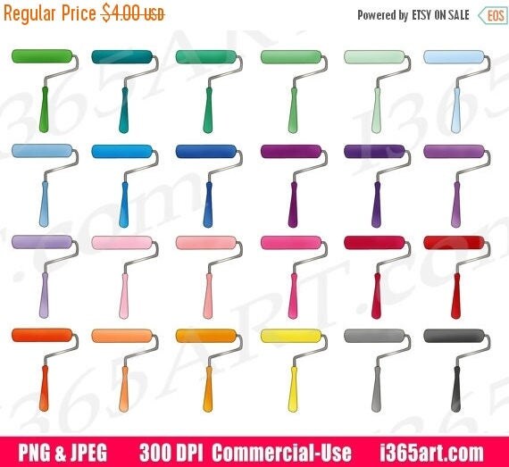50 OFF Paint Rollers Clipart Paint Brushes Clip Art DIY