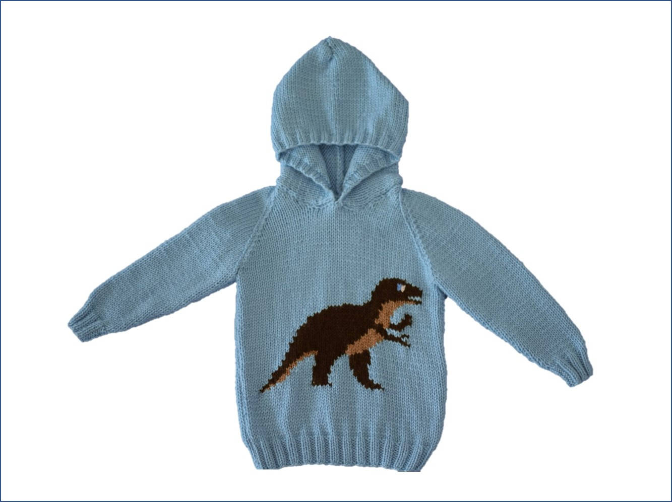 Knitting pattern for Dinosaur Childs Hoodie,Tyrannosaurus Knitting Patte...