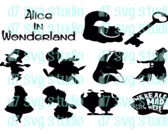 Alice in wonderland SVG PNG JPEG instant download file