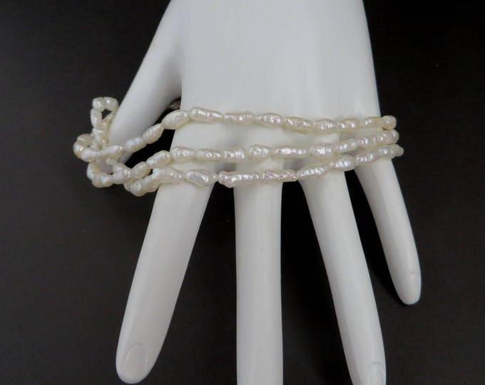 Vintage Pearl Bracelet - Multistrand Freshwater Pearl Bracelet, Gift for Her