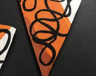 Autumn Swirl Abstract Earrings
