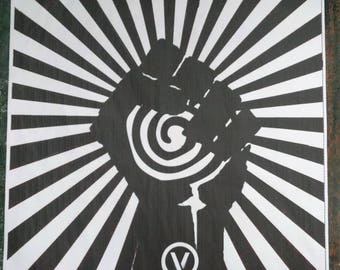 Street Art NewsPrint Poster Vegan Power Propaganda Hypnosis