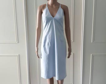 1990's vintage dress denim dress summer dress knee length dress 1990's Guess dress blue dress zip fastening large size 10