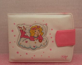 SALE 90s Tinkerbell Cosmetics Plastic Wallet 1990s Nineties Pink White Kids Wallet Billfold Rare