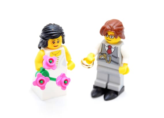 Custom Lego Minifigure Bridal Couple Wedding Lego Bride