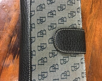 Black Dooney Bourke DB Logo Zip and Flap Clutch