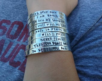 Personalized Bracelets for Women - Stamped Bracelets Women - Custom Bracelet - Personalized Cuff Bracelet - Inspirational Bracelet