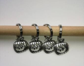 Halloween Knitting Stitch Marker, Set of 4 Pumpkin Stitch Markers