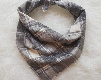 Gray Plaid//Dog Bandana