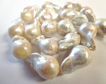 Natural Large Nucleated Baroque Pearl Strand!!!.