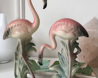 Vintage Brad Keeler Flamingos California Pottery #3 Ceramic Flamingos Pink Flamingos Figurines Ceramic Bird Figurines Flamingos