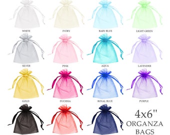 Organza bags 4x6 (30) - Organza bags - Organza gift bags - Sheer bags - Wedding favor bag - Drawstring bag - Jewelry pouch