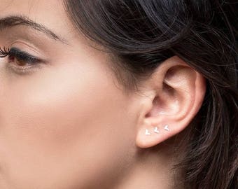 SALE15% Tiny Stud Earrings, Small Earrings, Tiny Earring, Small Silver Earrings, Small Gold Earrings, Bird Post Earring, Silver / Gold