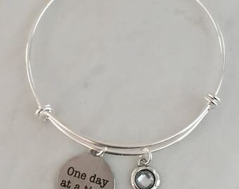 One Day at a Time Bracelet, Recovery Gift, Sobriety Gift, Healing Gift, Sobriety Bracelet, Recovery Bracelet, NA, AA Sponsor Gift