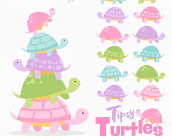 Premium Girls Turtle Tower Clip Art & Vectors Pink Turtles
